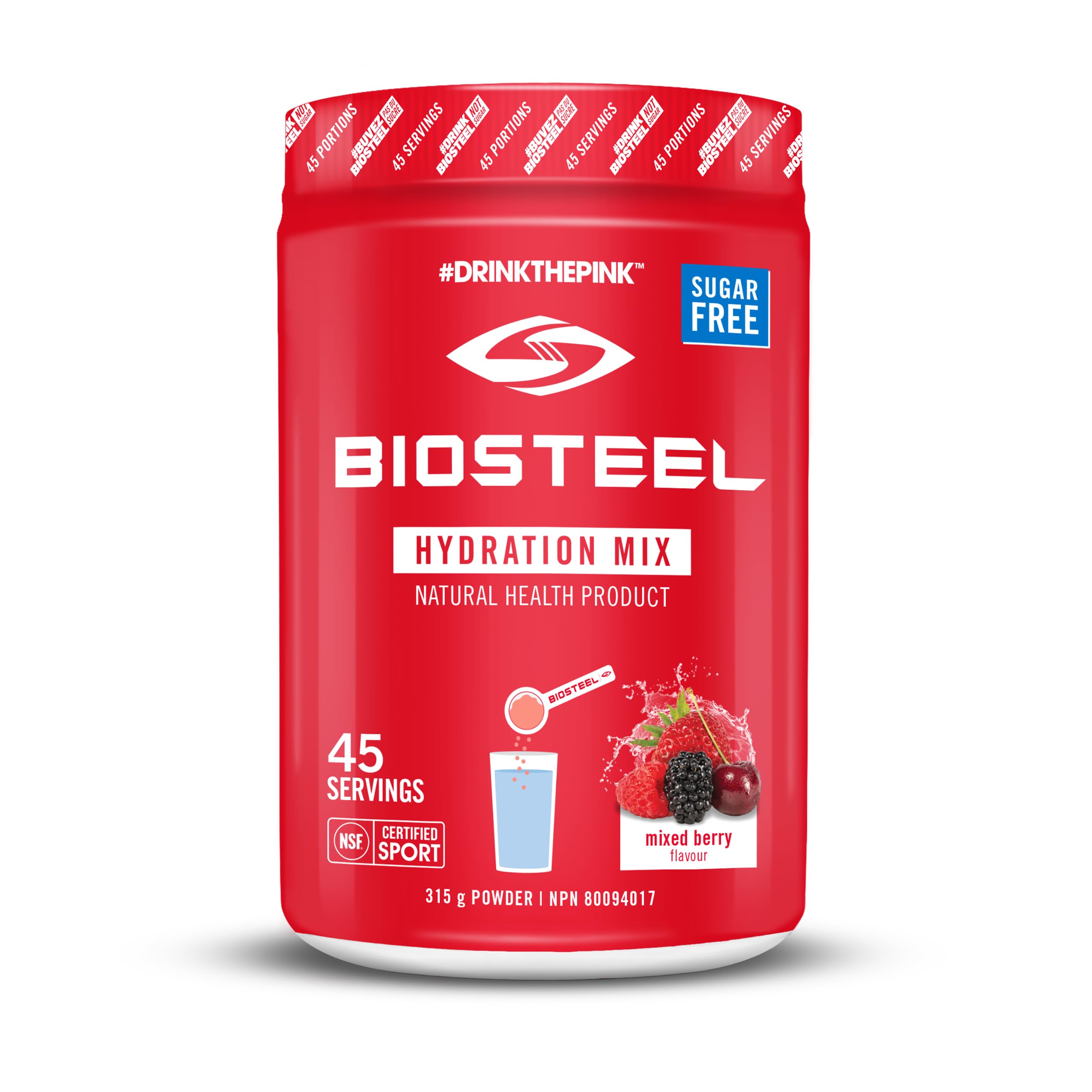 BioSteel Hydration Mix | Sugar-Free Electrolyte Drink (45 Servings)